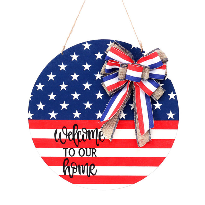 4th of July Welcome Door Sign Independence Day Decorations Front Door Hanger