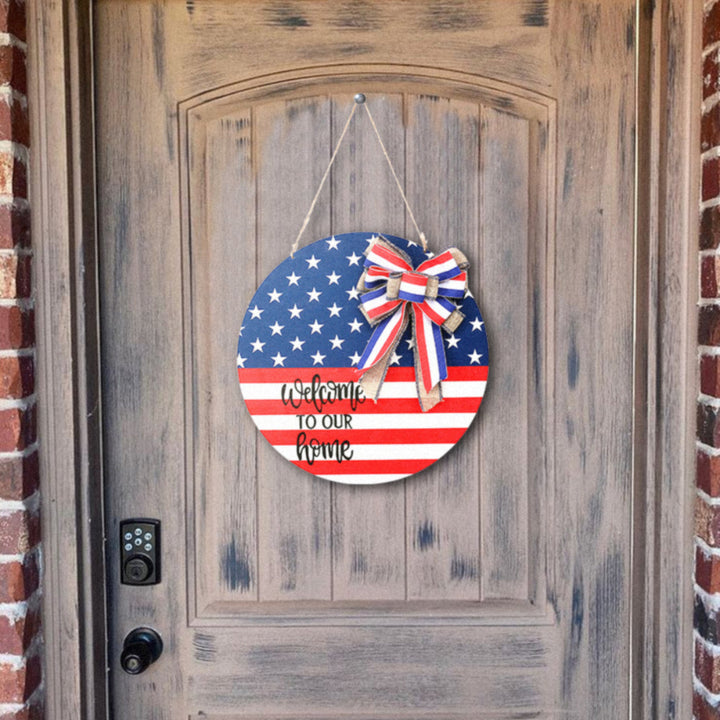 4th of July Welcome Door Sign Independence Day Decorations Front Door Hanger