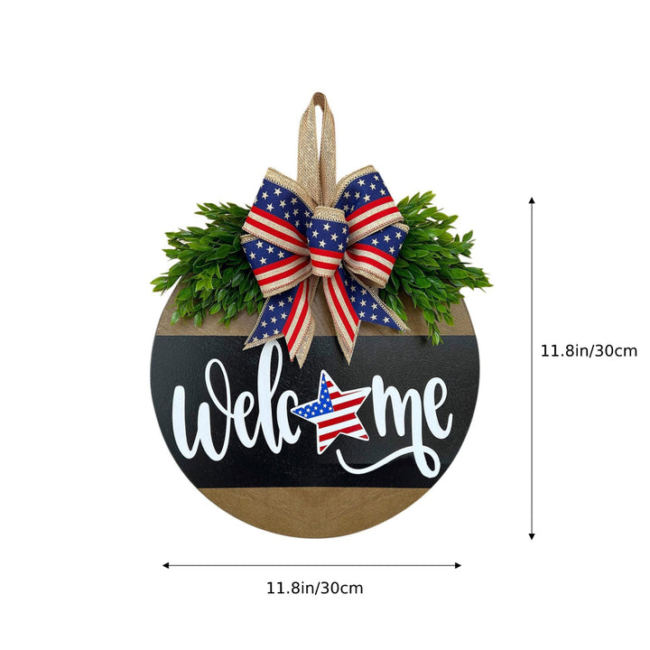 4th of July Welcome Door Sign Independence Day Decorations Front Door Decor