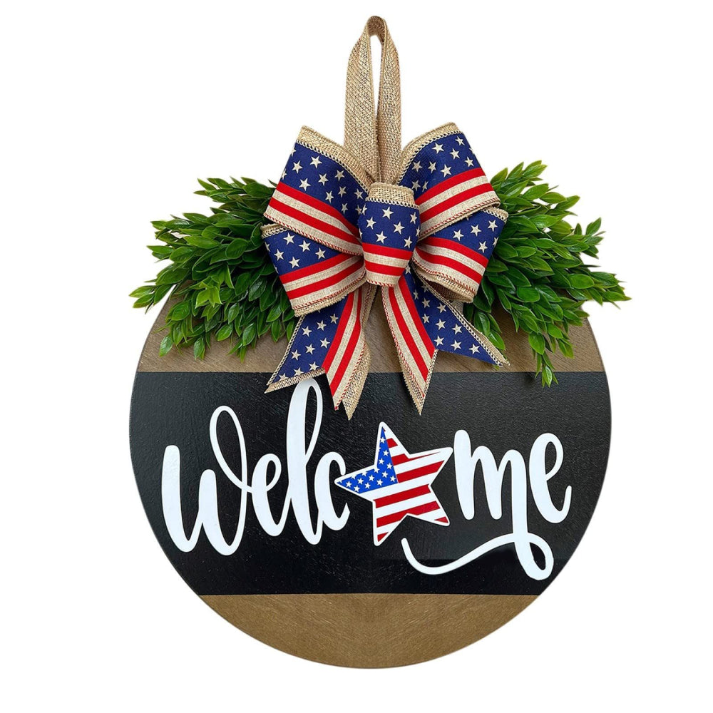 4th of July Welcome Door Sign Independence Day Decorations Front Door Decor