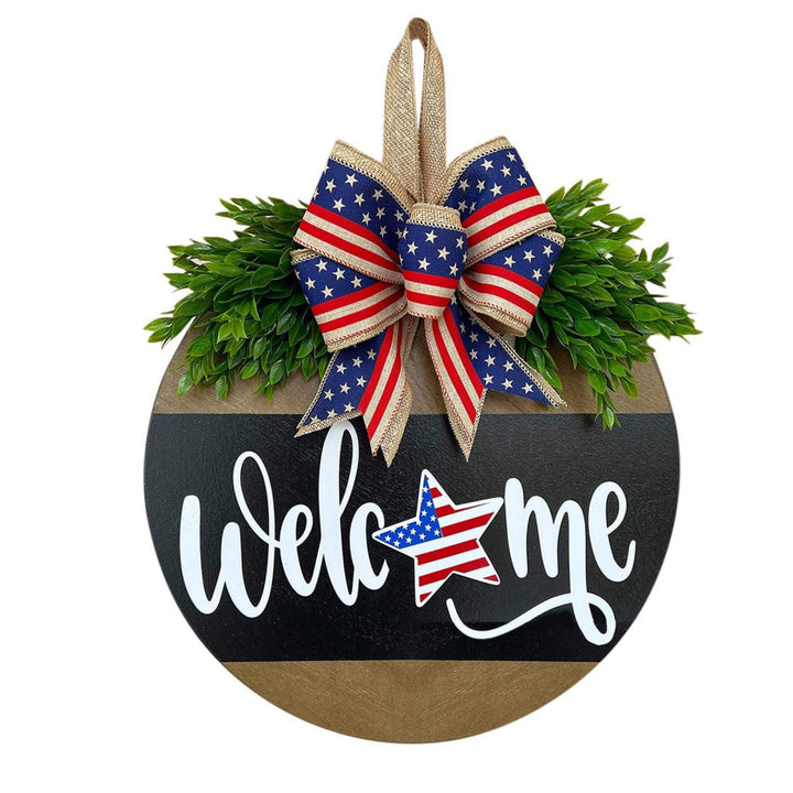 4th of July Welcome Door Sign Independence Day Decorations Front Door Decor