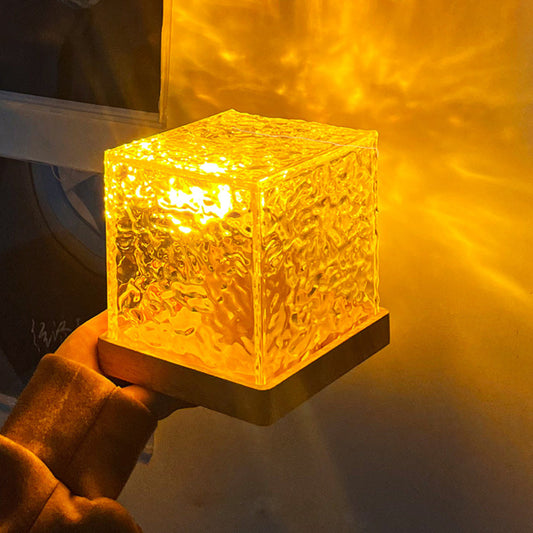 Dynamic Rotating Water Ripple Night Light Bedroom Lamp Home Decor Gifts