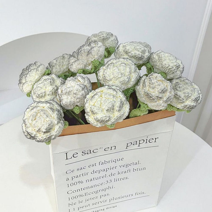 1pc Handmade Knitted Flower Rose Crochet Flower Gift for Her