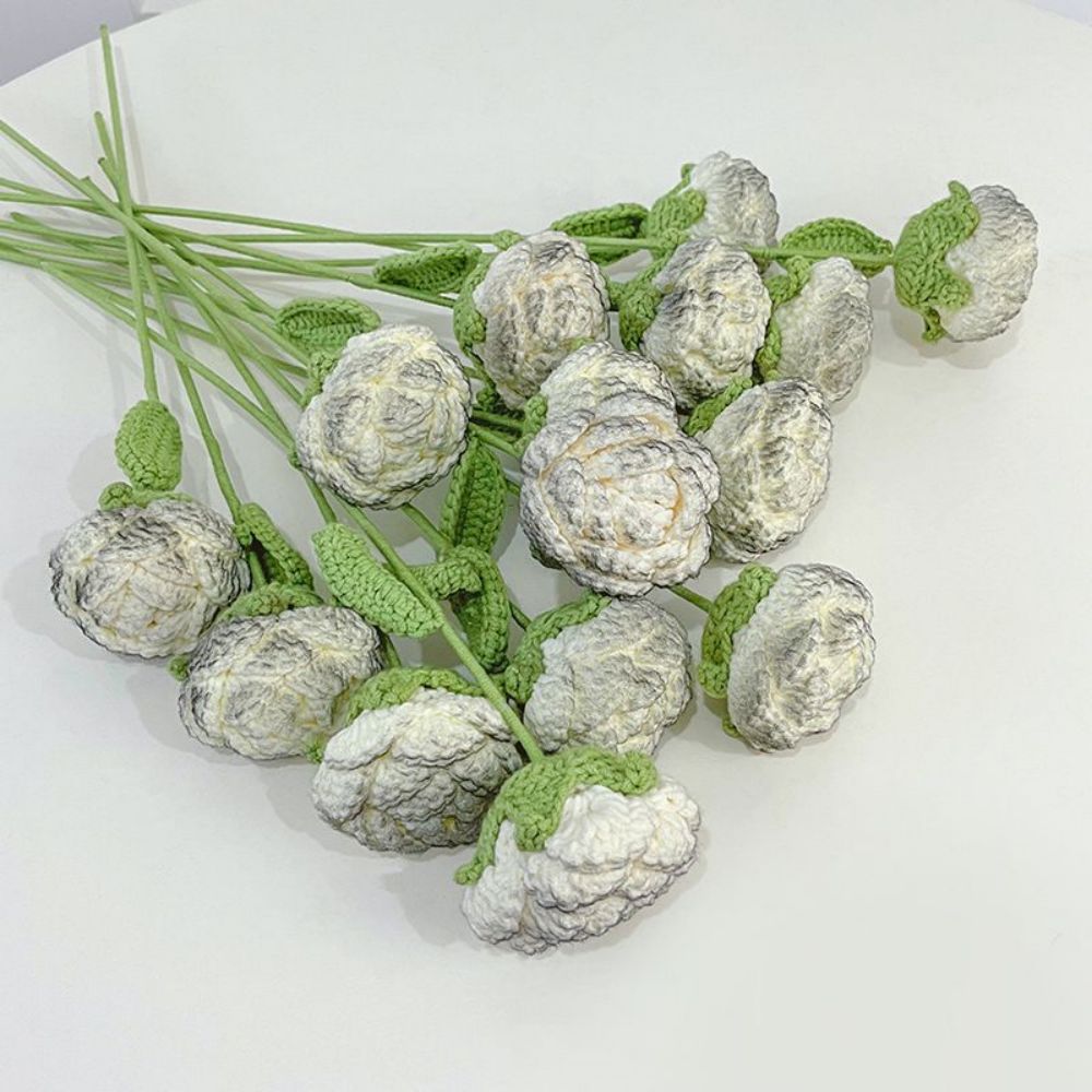 1pc Handmade Knitted Flower Rose Crochet Flower Gift for Her