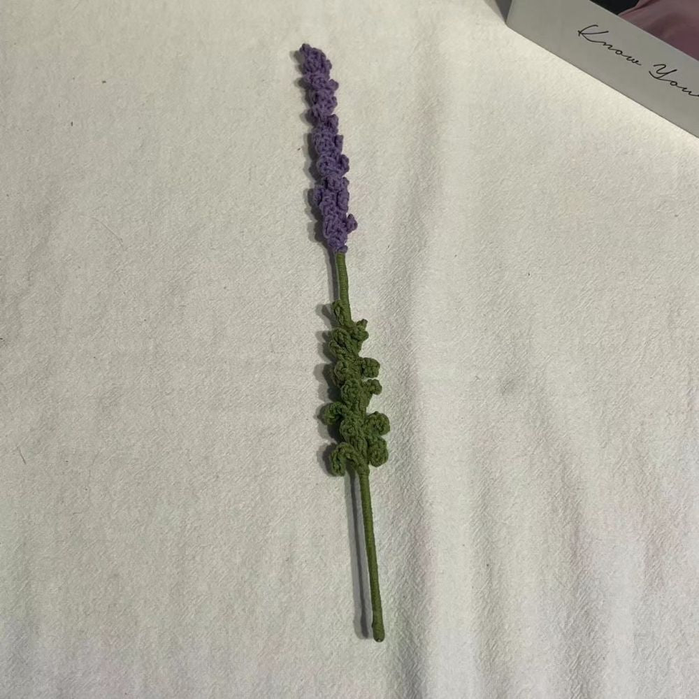 1pc Handmade Knitted Flower Lavender Crochet Flower Gift for Her