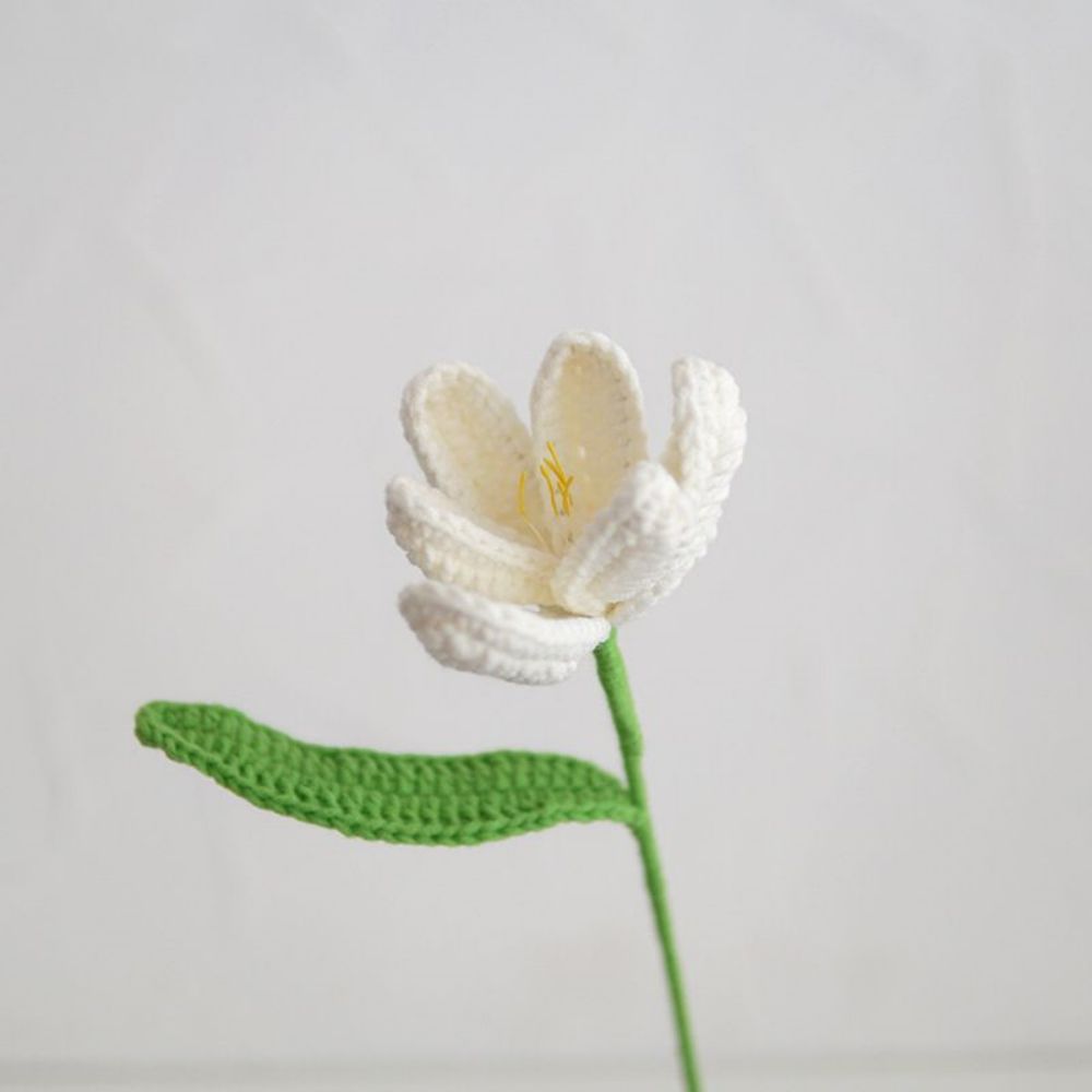 1pc Handmade Knitted Flower Blooming Tulip Crochet Flower Gift for Her