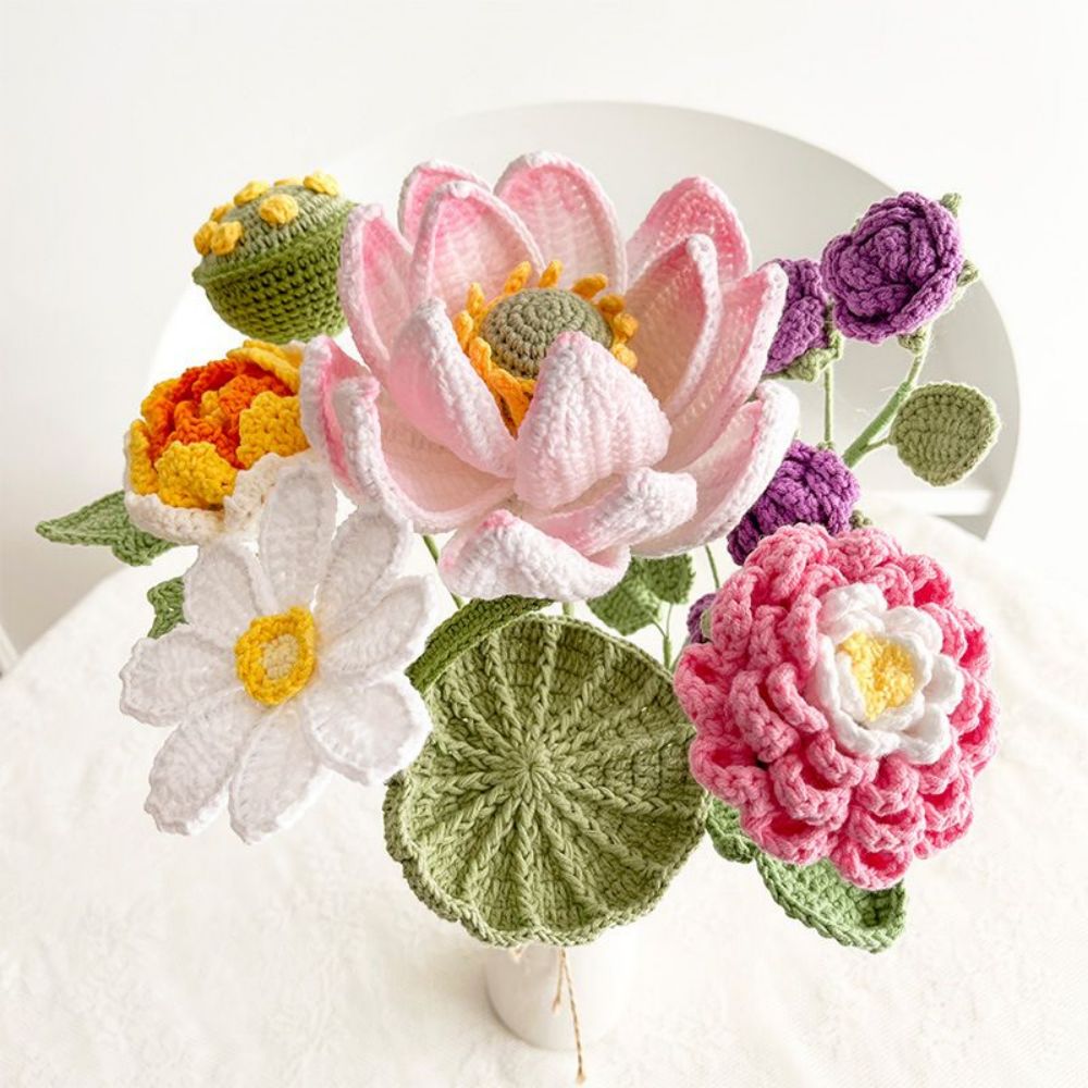 1pc Handmade Knitted Flower Crochet Flower Gift for Her Wedding Gift