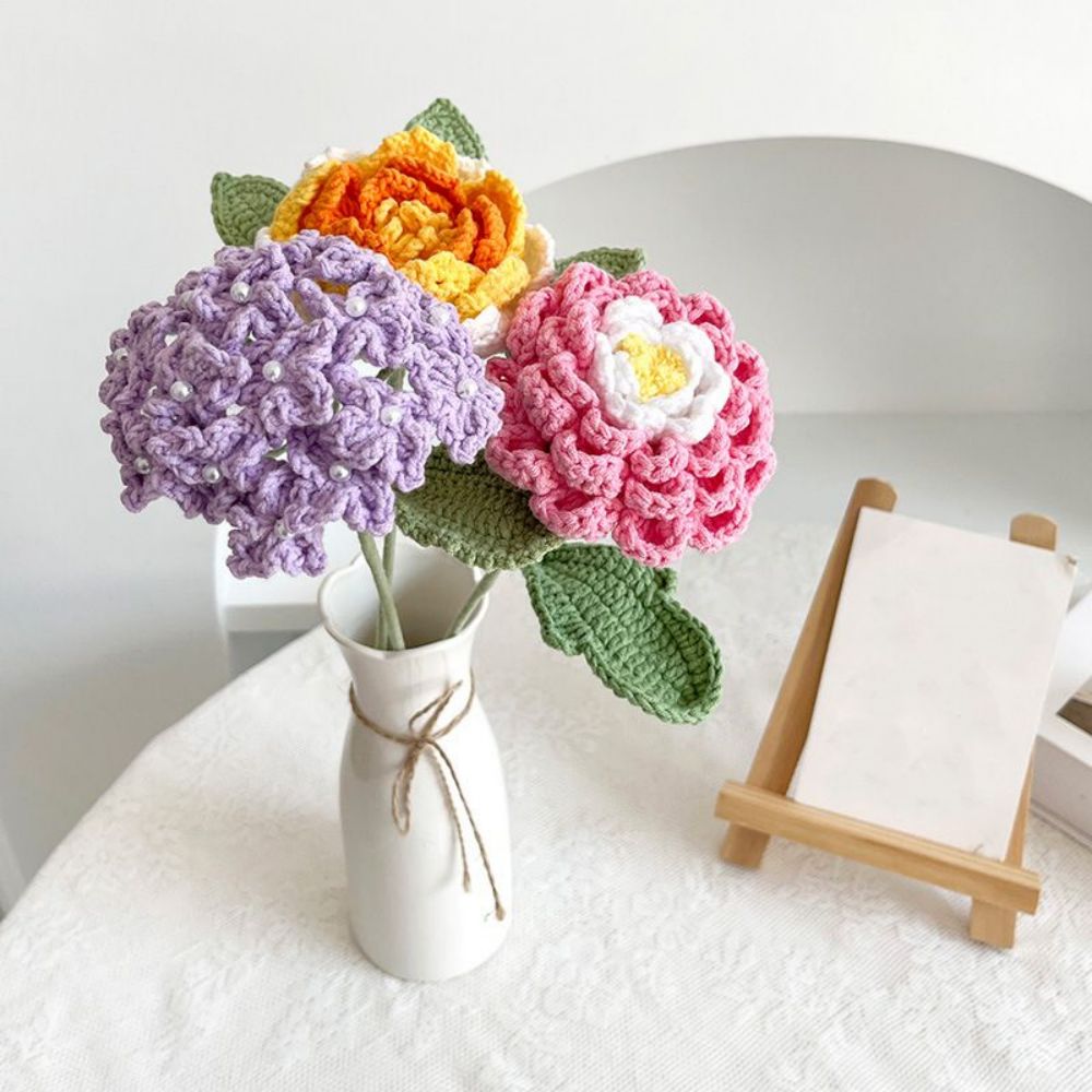 1pc Handmade Knitted Flower Crochet Flower Gift for Her Wedding Gift