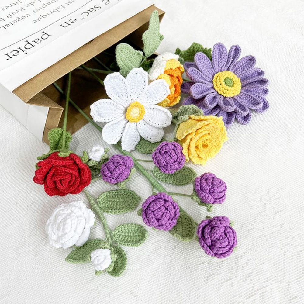 1pc Handmade Knitted Flower Crochet Flower Gift for Her Wedding Gift