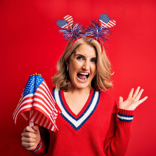 9 Pcs Patriotic Head Boppers Headbands 4th of July for Independence Day Party Accessories
