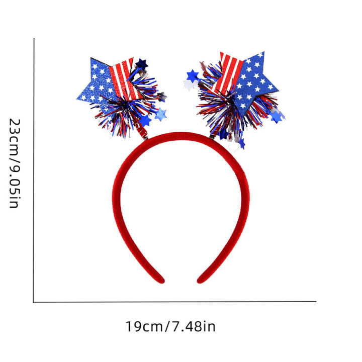 7 Pcs 4th of July Patriotic Head Boppers Headbands for Independence Day Party Hair Accessories