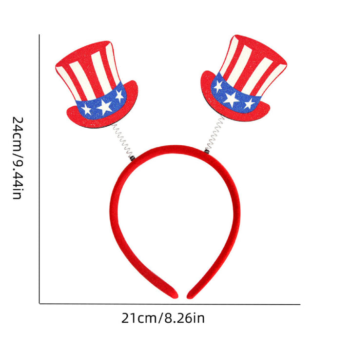 7 Pcs 4th of July Patriotic Head Boppers Headbands for Independence Day Party Hair Accessories