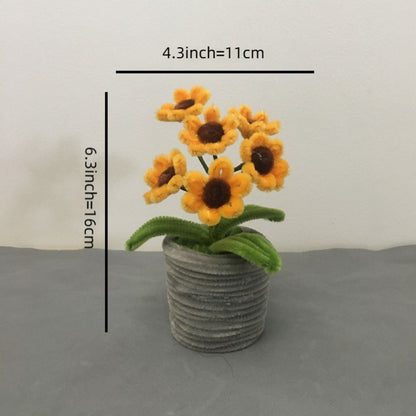 Pipe Cleaner Potted Plant Handmade Twist Stick Flowers Gift for Her or Him