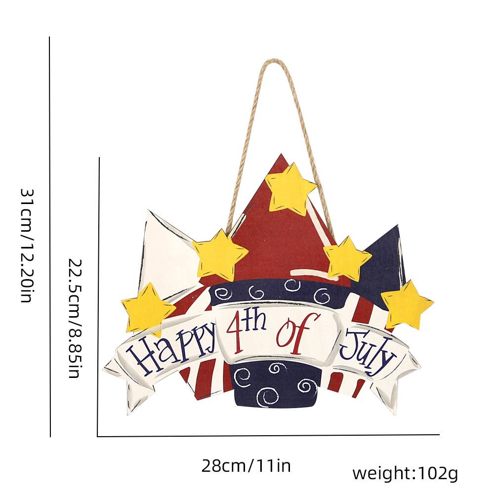 Welcome Door Sign 4th of July Independence Day Decorations Front Door Hanger Gifts