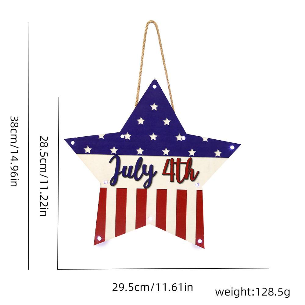 Welcome Door Sign 4th of July Independence Day Decorations Front Door Hanger Gifts