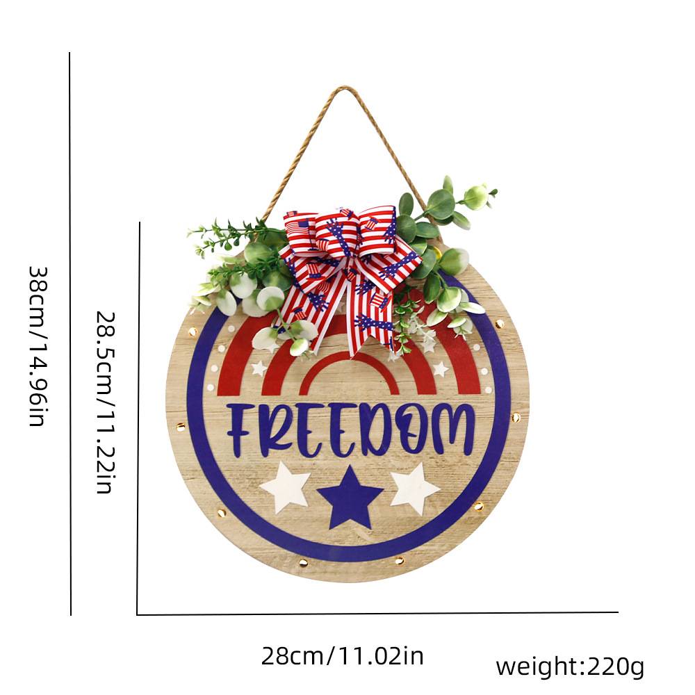 Welcome Door Sign 4th of July Independence Day Decorations Front Door Hanger Gifts