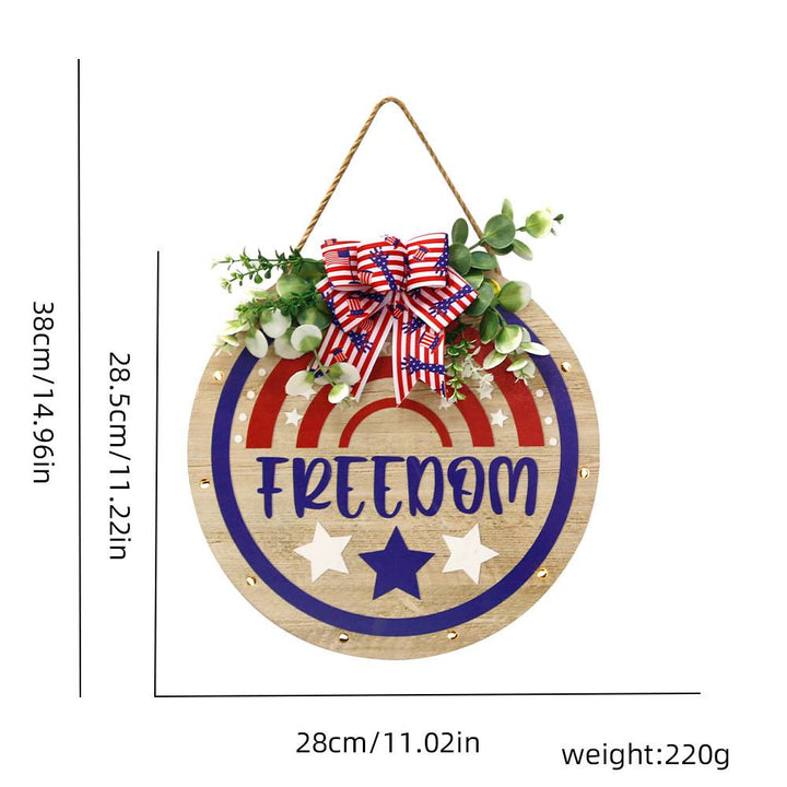 Welcome Door Sign 4th of July Independence Day Decorations Front Door Hanger Gifts