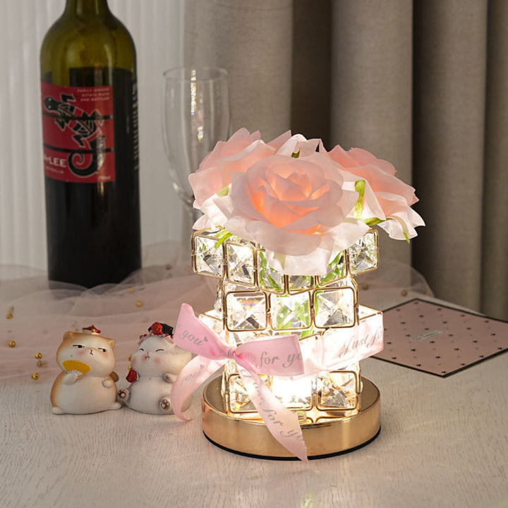 Romantic Rose Night Light Cube Flower Lamp Gifts for Lover