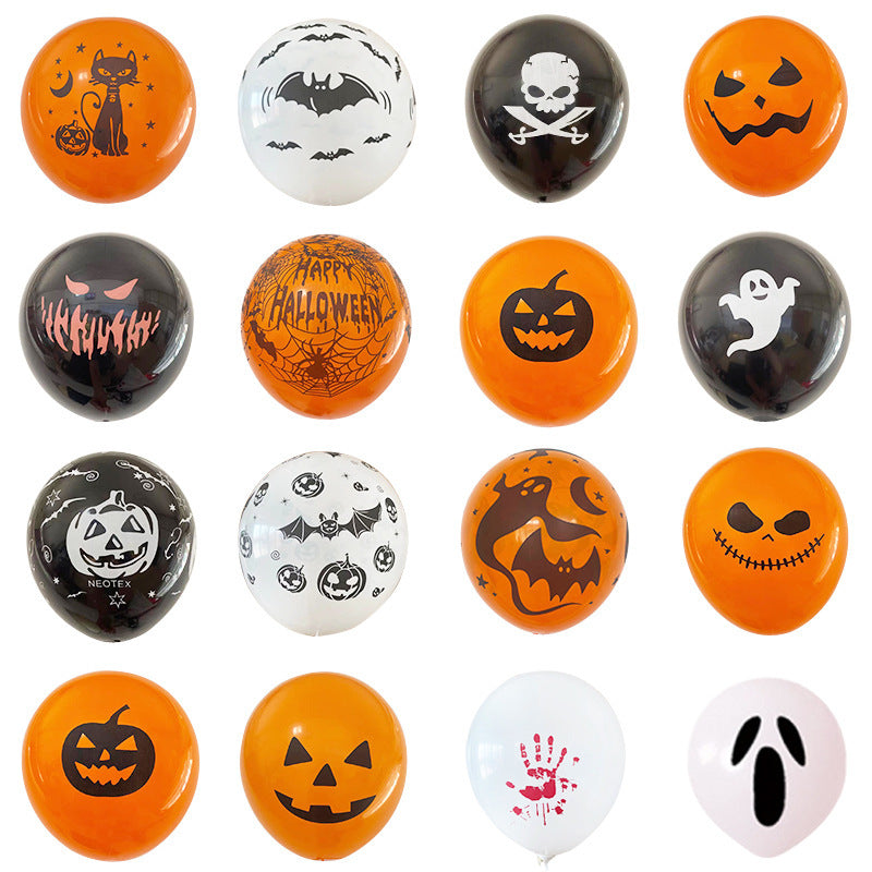 100Pcs Halloween Latex Balloons 12 Inch Balloons for Halloween Party Decorations