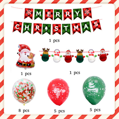 Christmas Balloons Set Banner Latex Balloons for Christmas Party Decorations Supplies