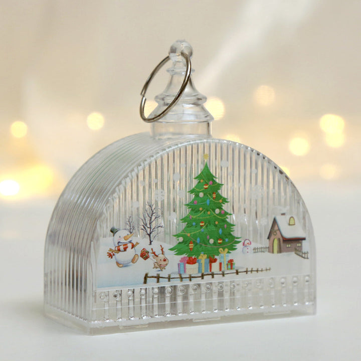 Christmas Light-Up LED Lamps with Hanging Ring Window Display Christmas Tree Pendant Christmas Decoration