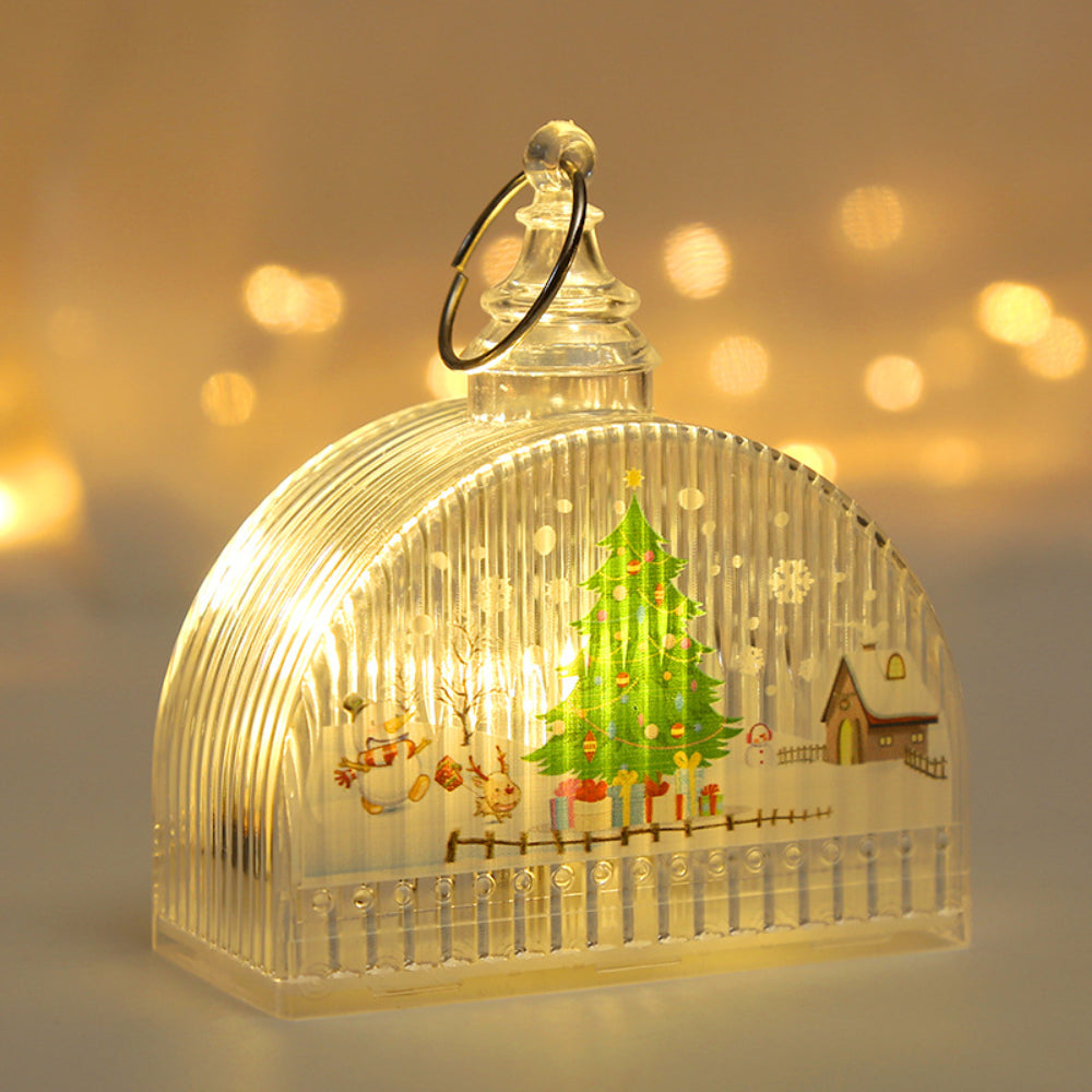 Christmas Light-Up LED Lamps with Hanging Ring Window Display Christmas Tree Pendant Christmas Decoration
