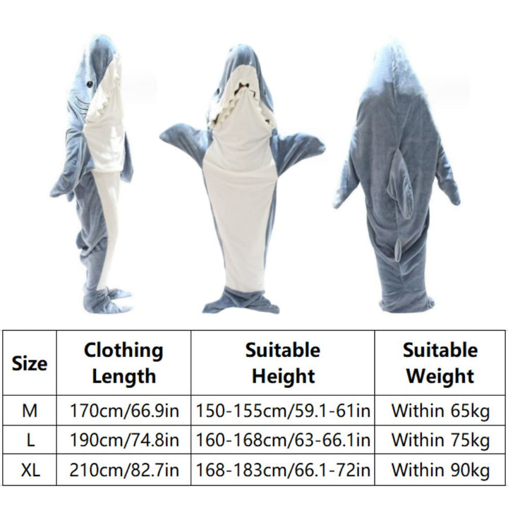 Shark Blanket Hoodie Wearable Shark Blanket Flannel Loungewear Shark Hoodie Sleeping Bag