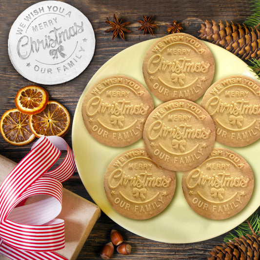 Christmas Cookie Mold With Pattern 3d Raised Design Merry Christmas Cookie Baking Stamp