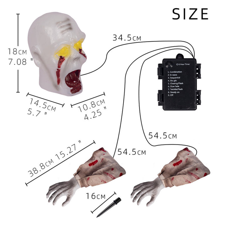 Halloween Decorations Outdoor Lighted Zombie Skeleton for Garden Haunted House Graveyard Halloween Party Decor