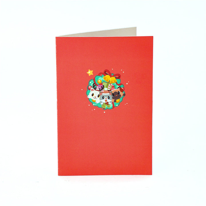 Christmas 3D Pop Up Card Cat Greeting Card