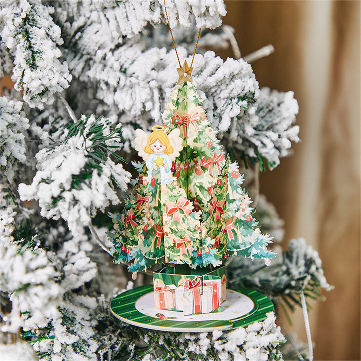 Angel Christmas Tree Ornaments Christmas 3D Pop Up Greeting Card