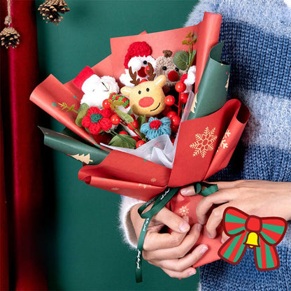 Christmas Crochet Flowers Bouquet Handmade Knitted Flower Gift for Her