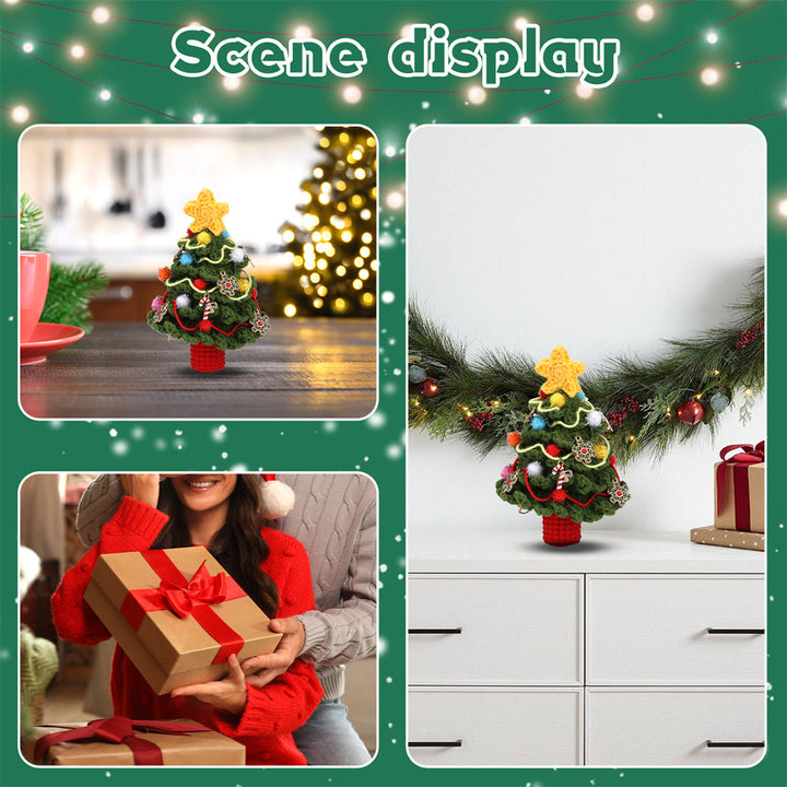 Christmas Tree DIY Crochet Kit for Beginners with Step-by-Step Video Tutorials Gift for Adults and Kids