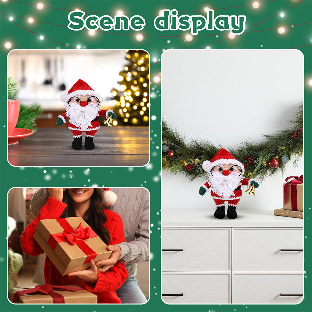 Christmas Santa DIY Crochet Kit for Beginners with Step-by-Step Video Tutorials Gifts for Adults and Kids