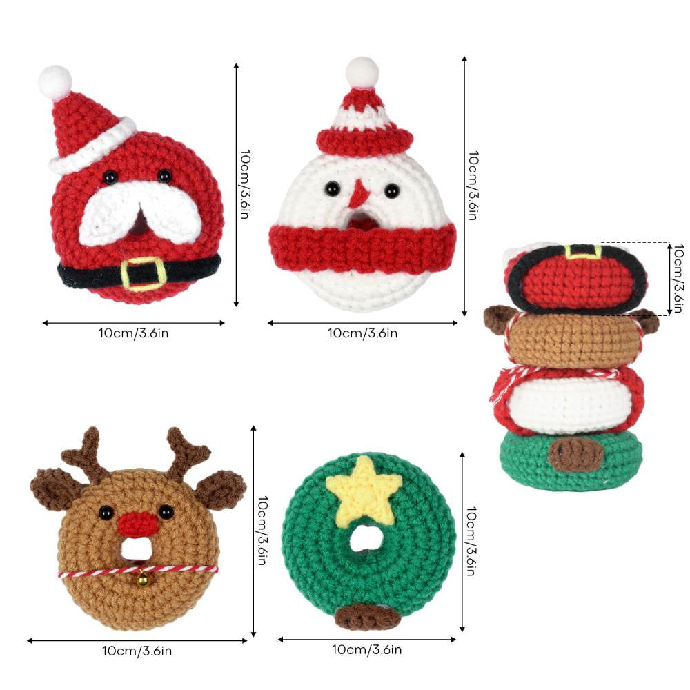 Christmas Donut DIY Crochet Kit for Beginners with Step-by-Step Video Tutorials Gifts for Adults and Kids