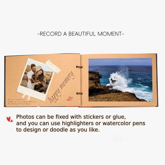Our Adventure Book Handmade DIY Family Scrapbook Retro Travel Memory Book Valentine's Day Gift for Lover