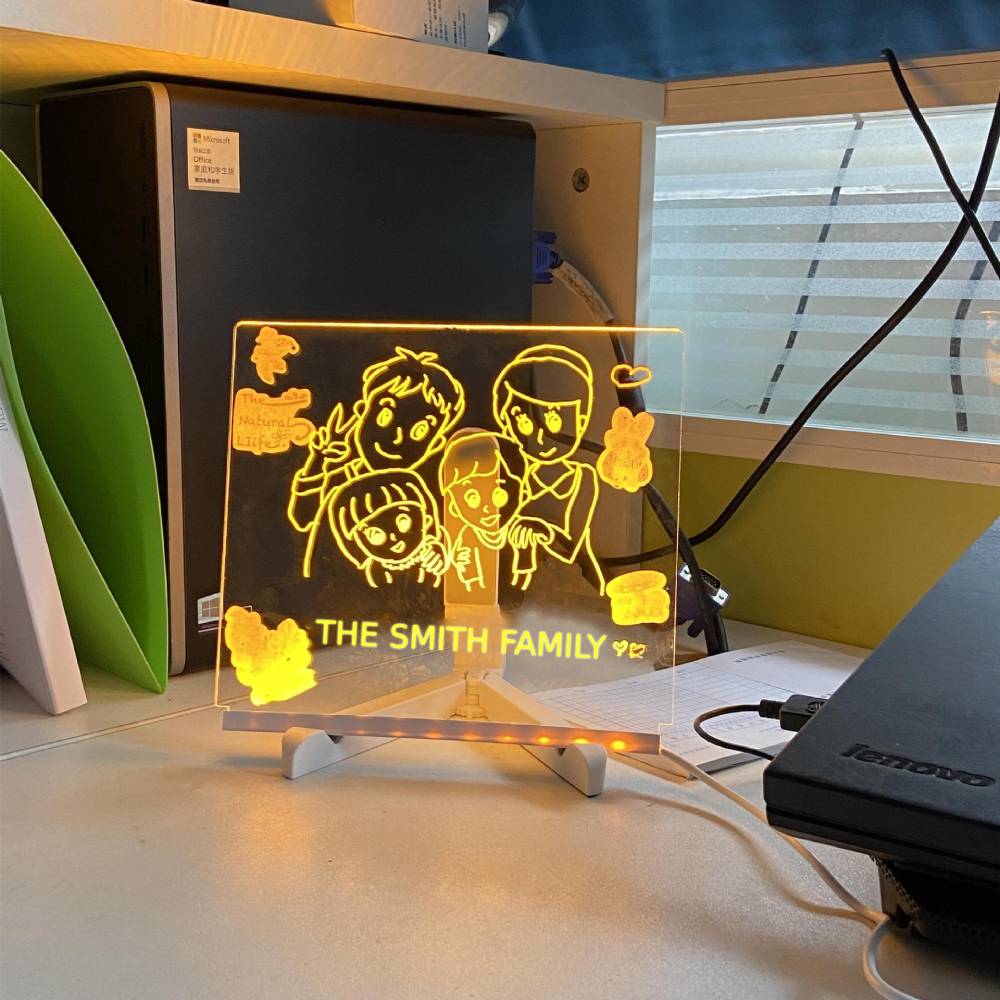 LED Note Board with Colors Glowing Acrylic Message Marker Board with Light Unique Gift for Kids