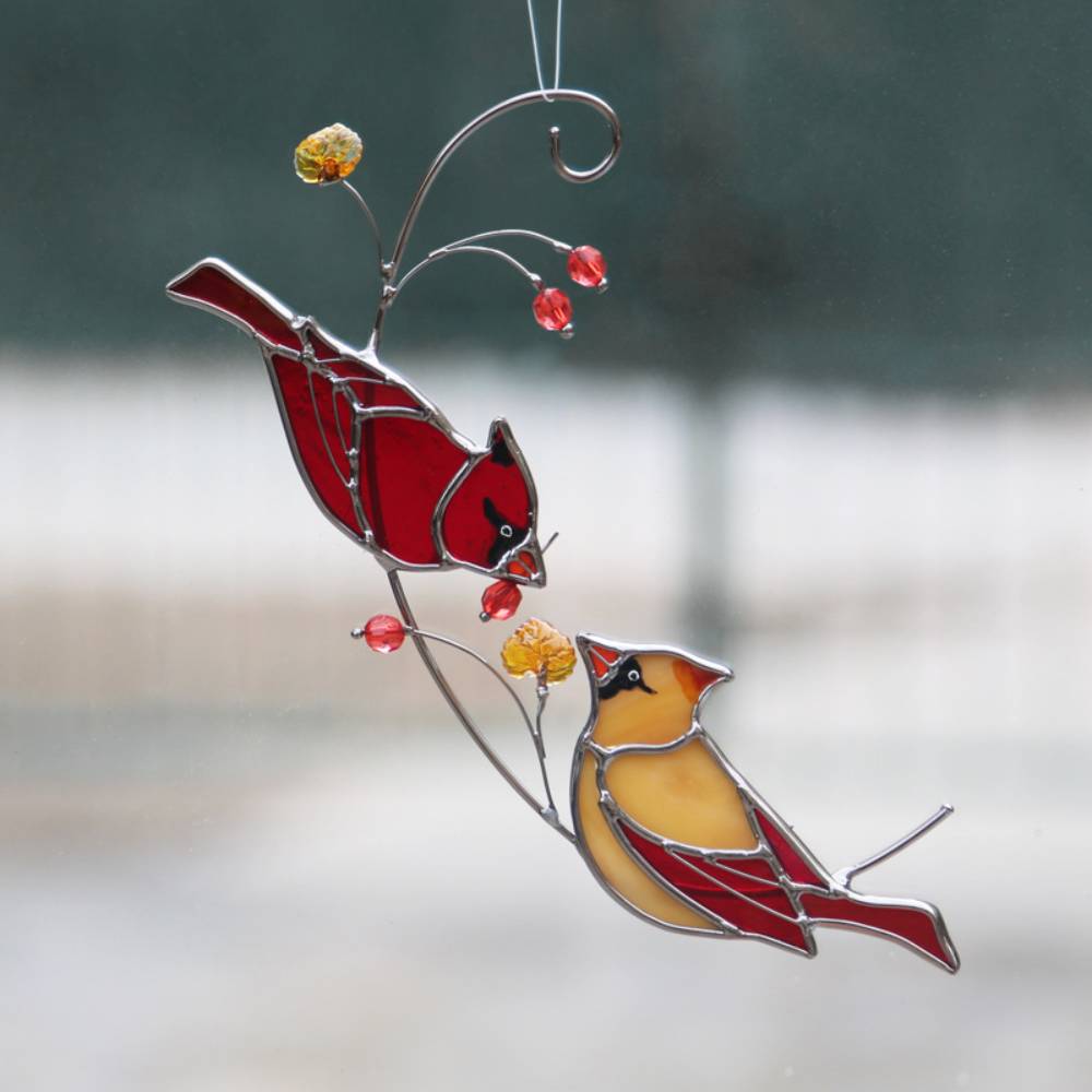 Sun Catcher Glass Birds Wall Window Hangings - Perfect Gifts for Bird Lovers