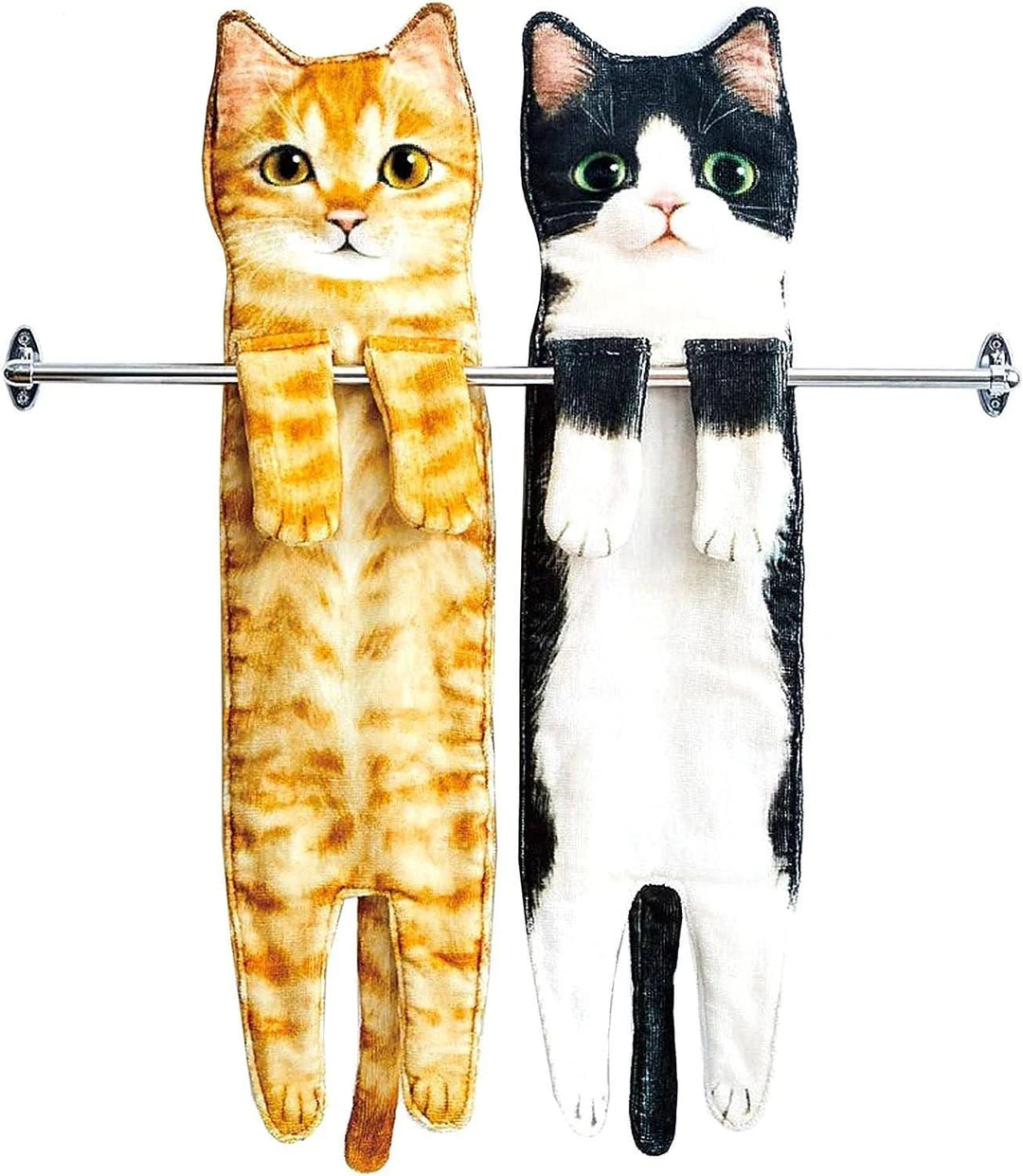 Cute Cat Decor Hanging Face Towels Soft Funny Face Towels Gift for Women Cat Lovers