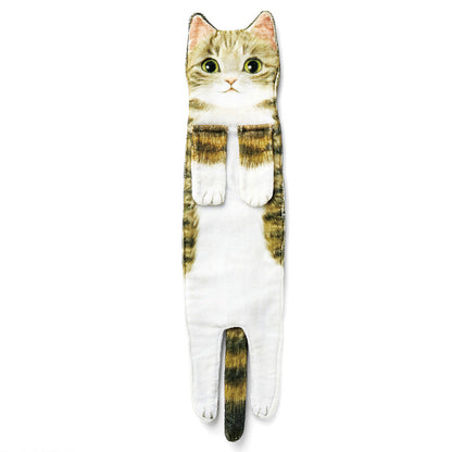 Cute Cat Decor Hanging Face Towels Soft Funny Face Towels Gift for Women Cat Lovers