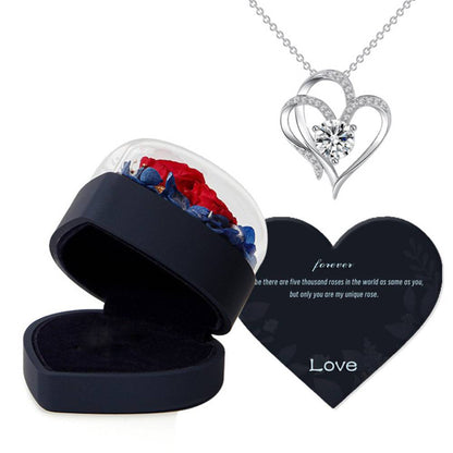 Rose Jewelry Box Heart Gift Box Necklace Gift Box Valentine's Day Gift for Her
