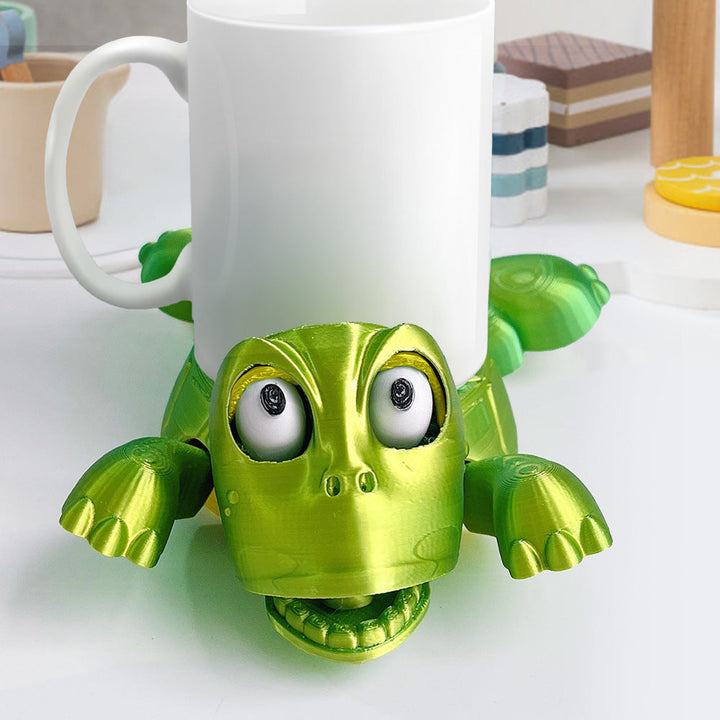 3D Printed Funny Turtle Coaster Creative Open Eyed Turtle Cup Holder Gift for Turtle Lover