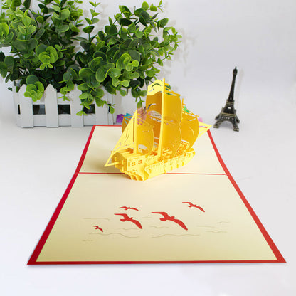 Congrats Graduation Sailboat 3D Pop Up Card Newly Grads Congratulations Greeting Card