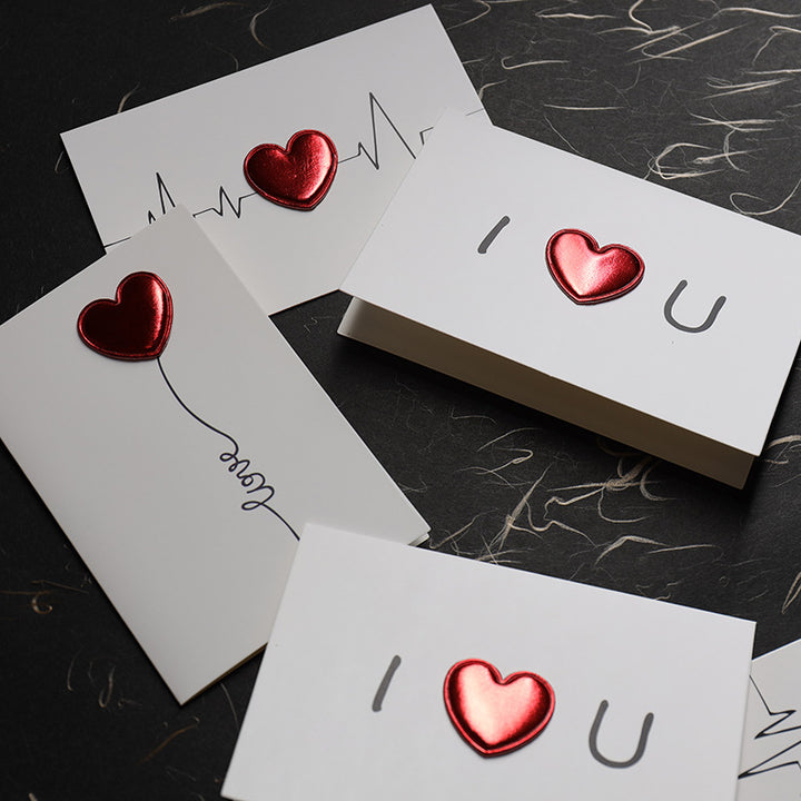Love Greeting Card Three-dimensional Heartbeat Creative Card Set of 3 Designs