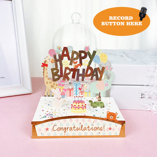 Recordable Birthday 3D Pop UP Greeting Card Birthday Party Card