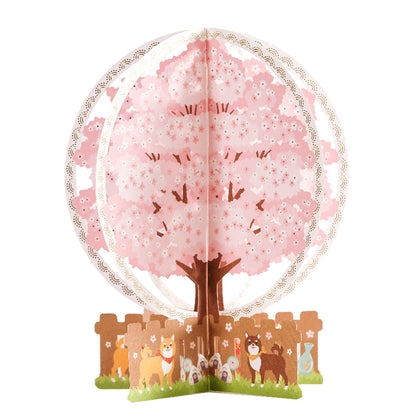 Creative 3D Pop Up Greeting Card Pink Cherry Tree Card