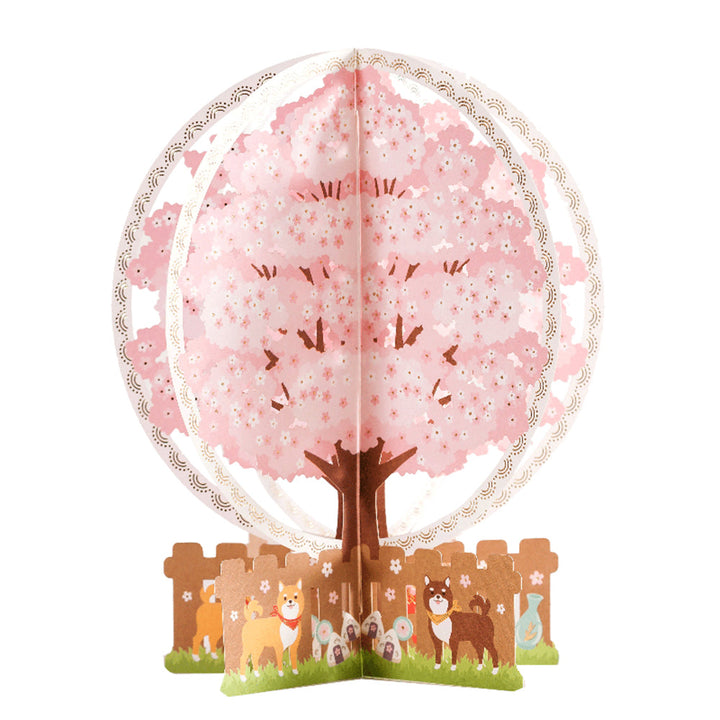 Creative 3D Pop Up Greeting Card Pink Cherry Tree Card