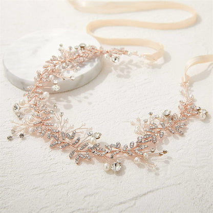 Pearls Rhinestone Hairpiece for Bride and Bridesmaid Wedding Accessory Vintage Boho