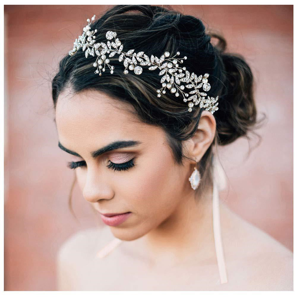Pearls Rhinestone Hairpiece for Bride and Bridesmaid Wedding Accessory Vintage Boho