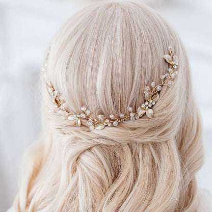 Handmade Twisted Flower Leaf Hairpiece for Bride and Bridesmaid Wedding Accessory Vintage Boho